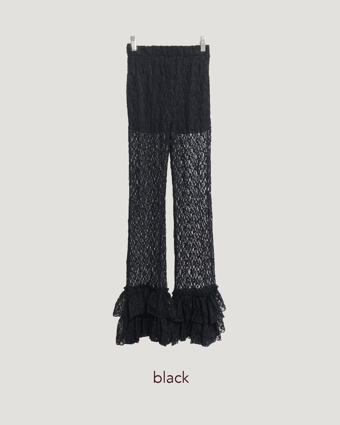 lace hem frill pants