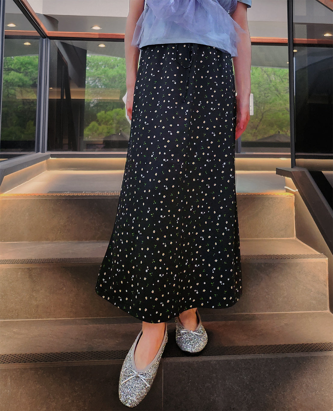 flower mermaid long skirt