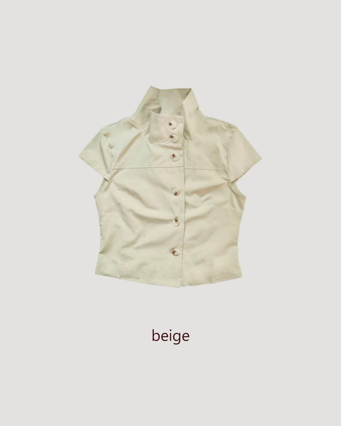 stand collar button point shirt