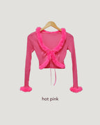 fur ribbon cardigan