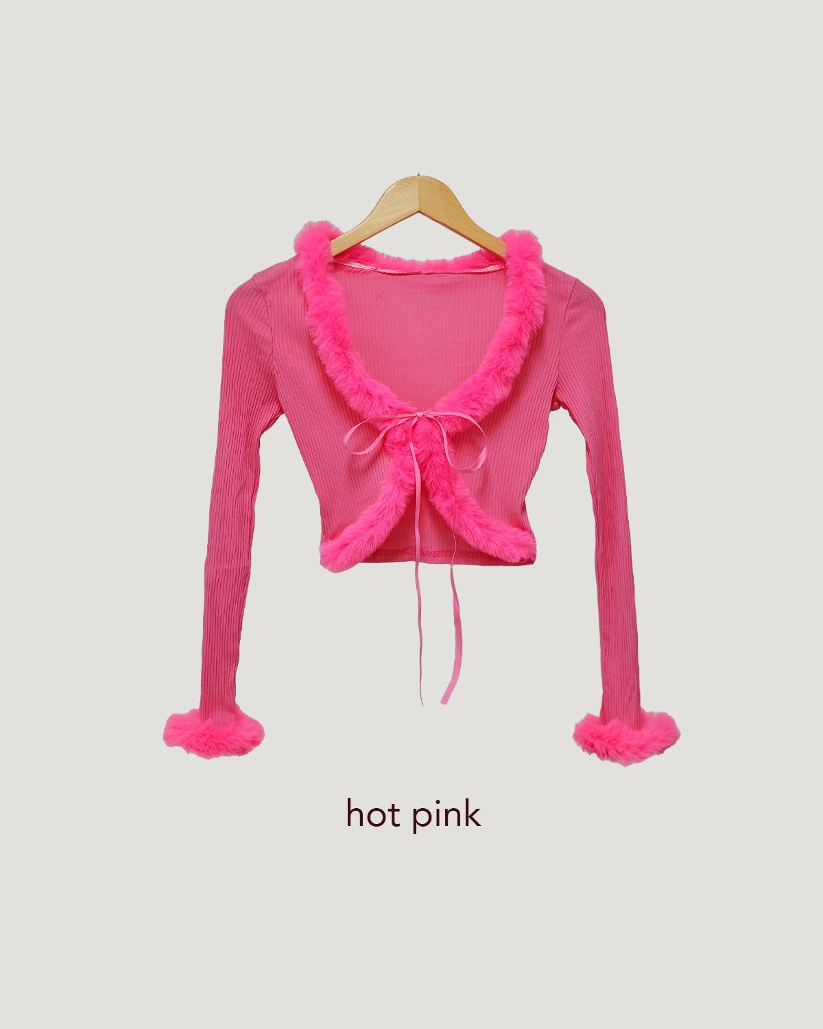 fur ribbon cardigan