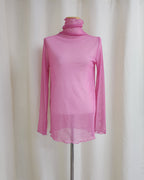 turtleneck mellow sheer mesh top