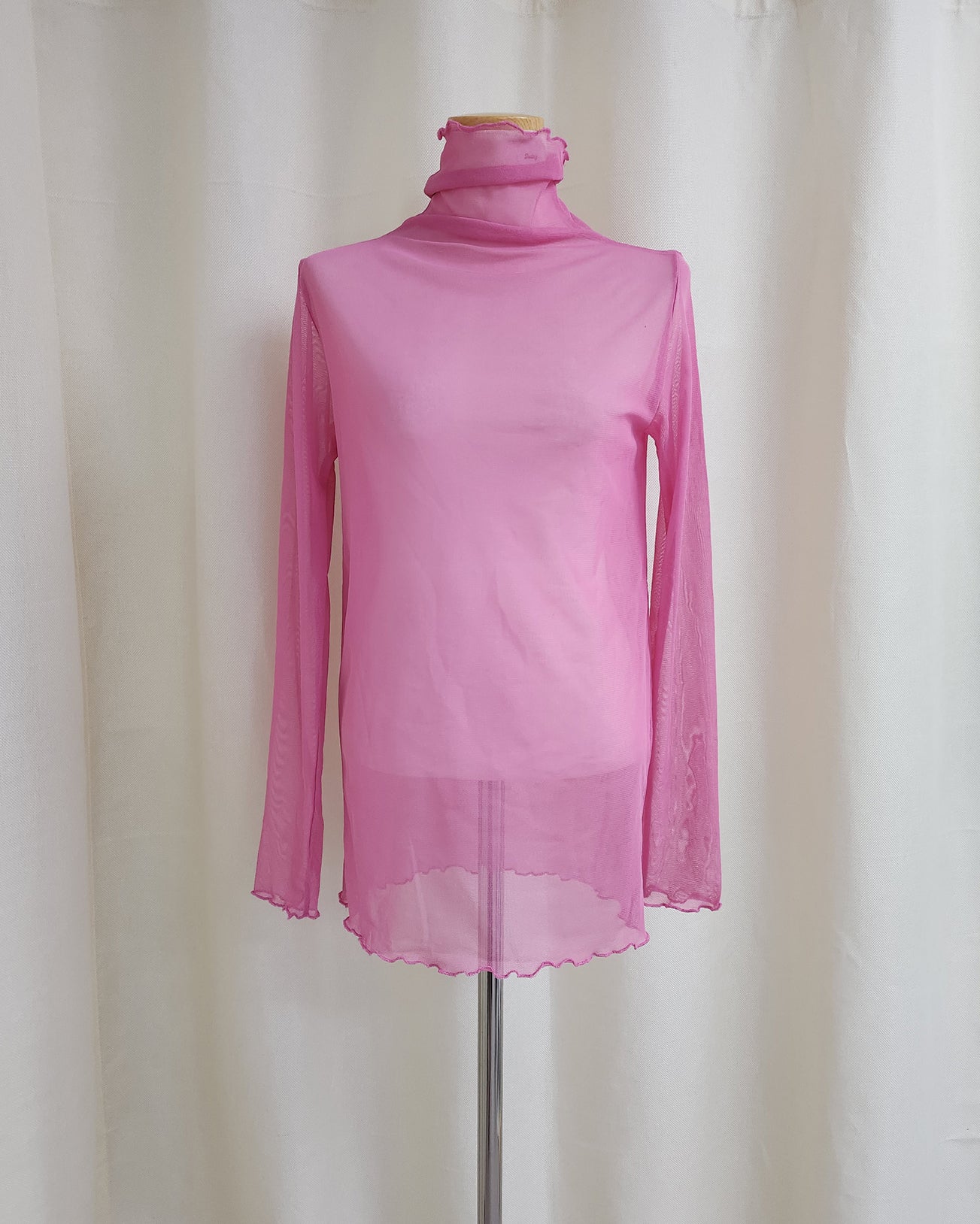 turtleneck mellow sheer mesh top