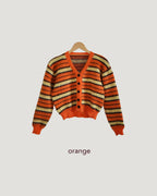 multi stripe knit cardigan