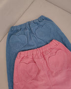 heart pocket corduroy pants