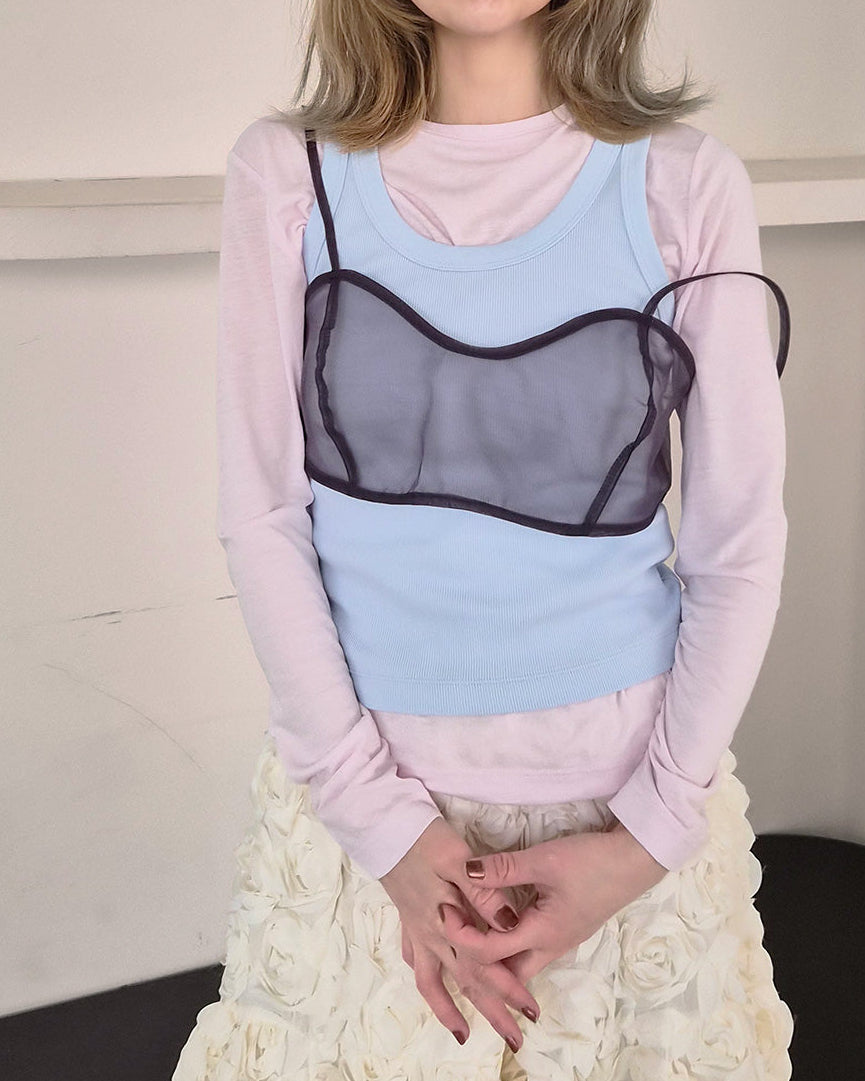 sheer short bustier