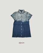 gradation denim shirt mini dress