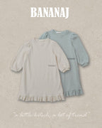 【BANANAJ】lettering waffle dress