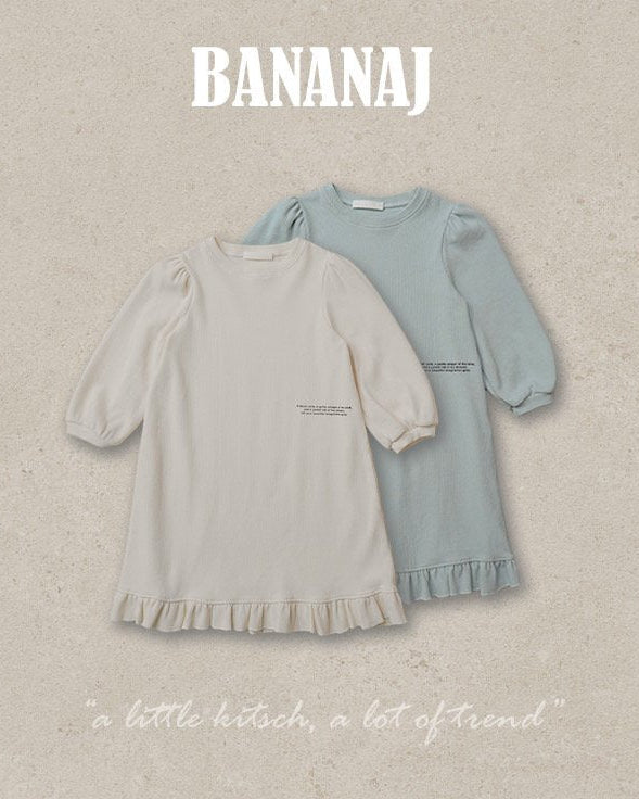 【BANANAJ】lettering waffle dress