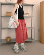 frill sweat half pants