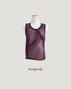 henry neck sheer sleeve less top
