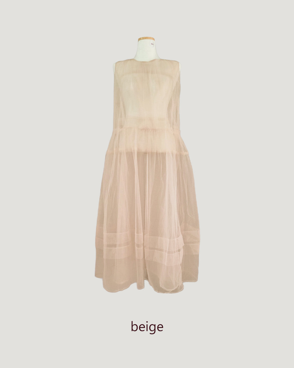sheer layered waist frill tulle dress