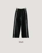 lace line sweat jogger pants