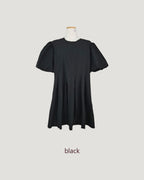 volume puff sleeves tack mini dress