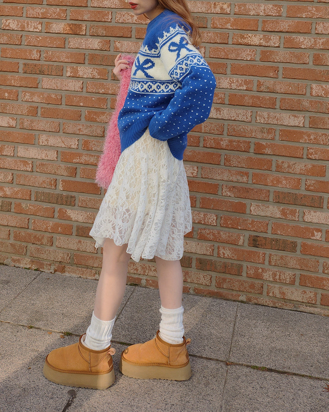 ribbon nordic pattern knit