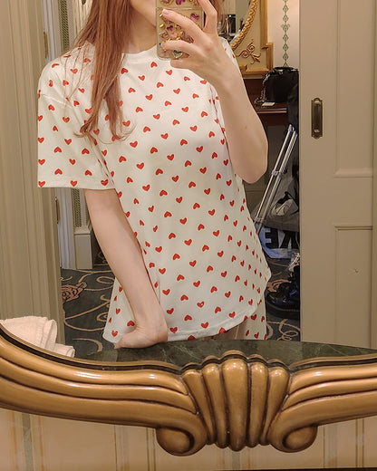 heart pattern pajamas (2点セット)