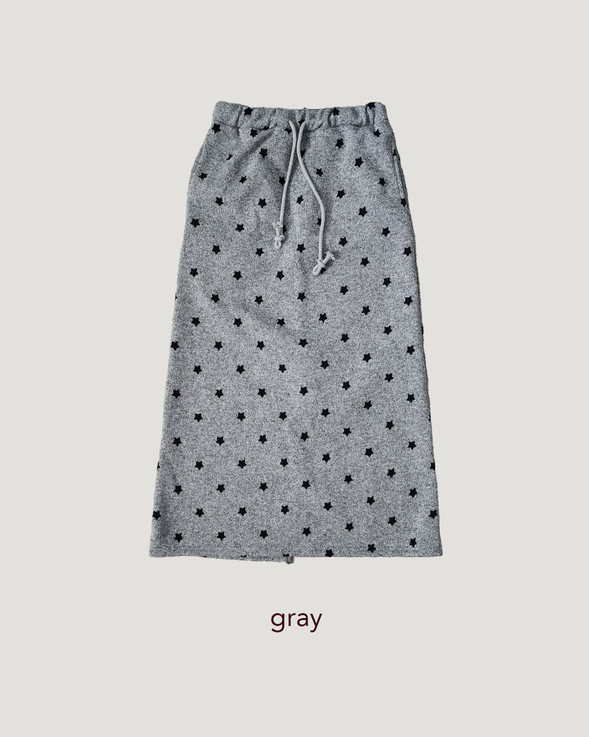 star pattern knit long skirt