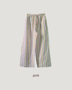 multi stripe wide pants