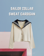sailor collar sweat cardigan