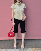 stand collar button point shirt