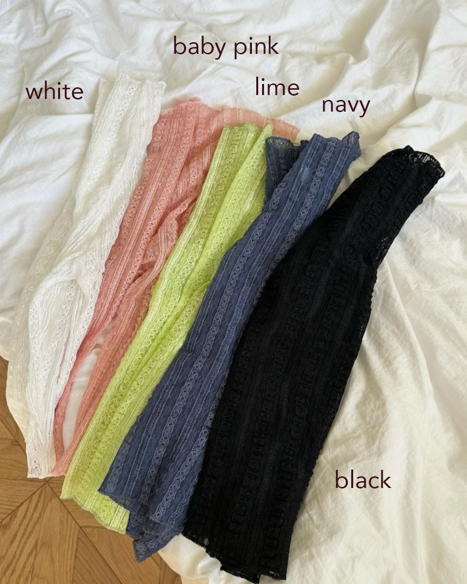 color lace half leggings