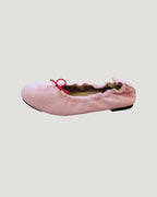 ribbon faux suede flat shoes