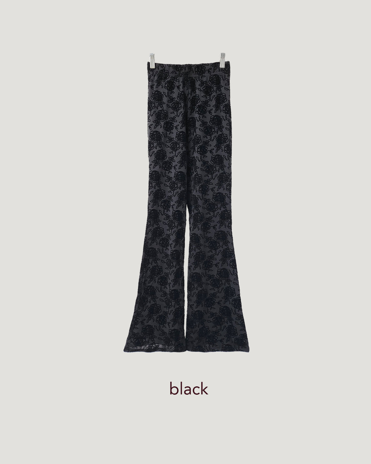 rose pattern boot cut pants