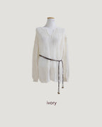 oversize mesh knit (belt SET)