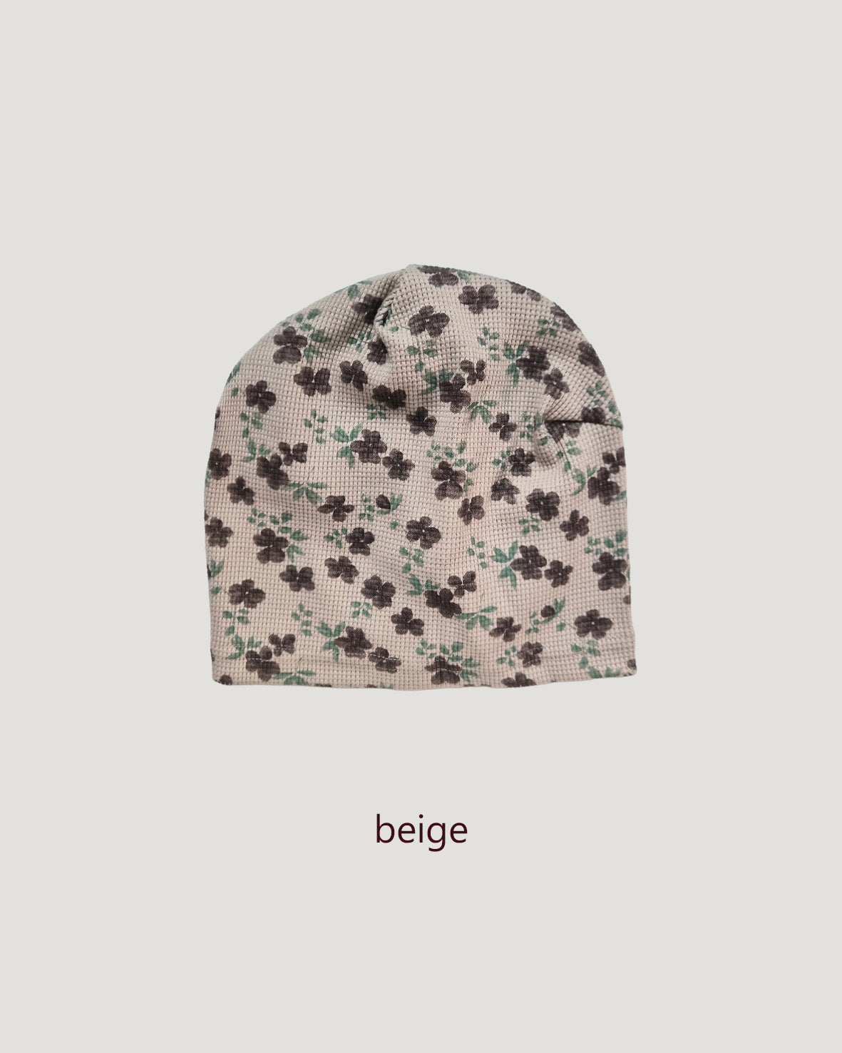 flower pattern waffle beanie