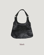 stitch pattern faux leather shoulder bag