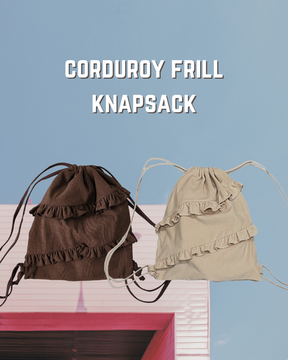 corduroy frill knapsack