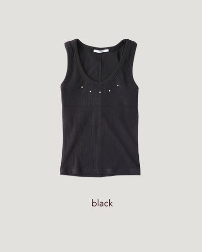 studs point rib tank top