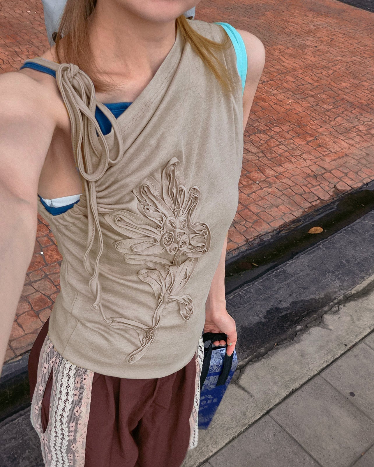flower motif camisole