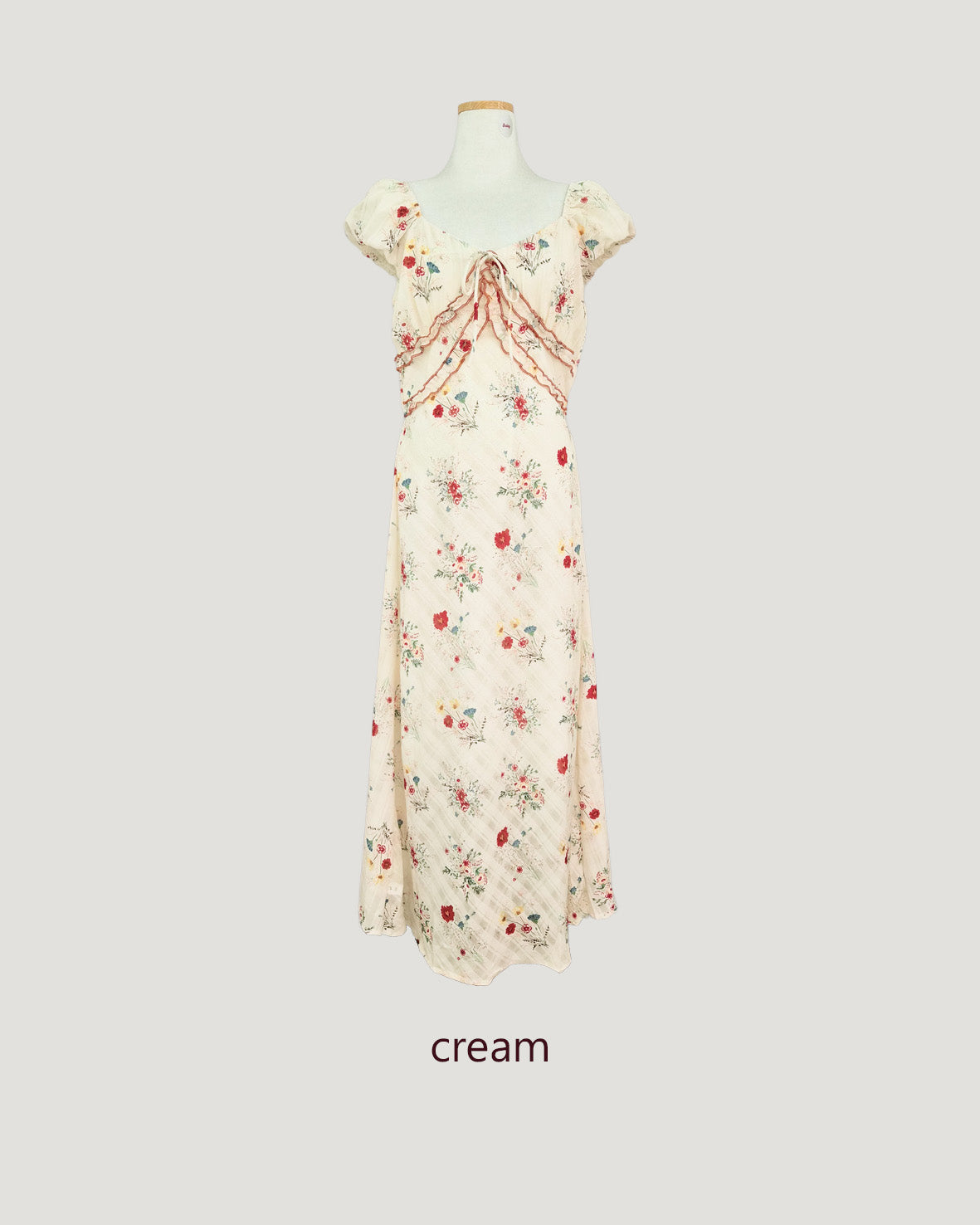 flower frill long dress