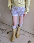 satin shirring short pants