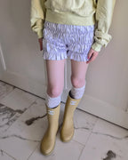 satin shirring short pants