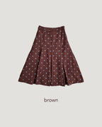 dot pleated midi skirt