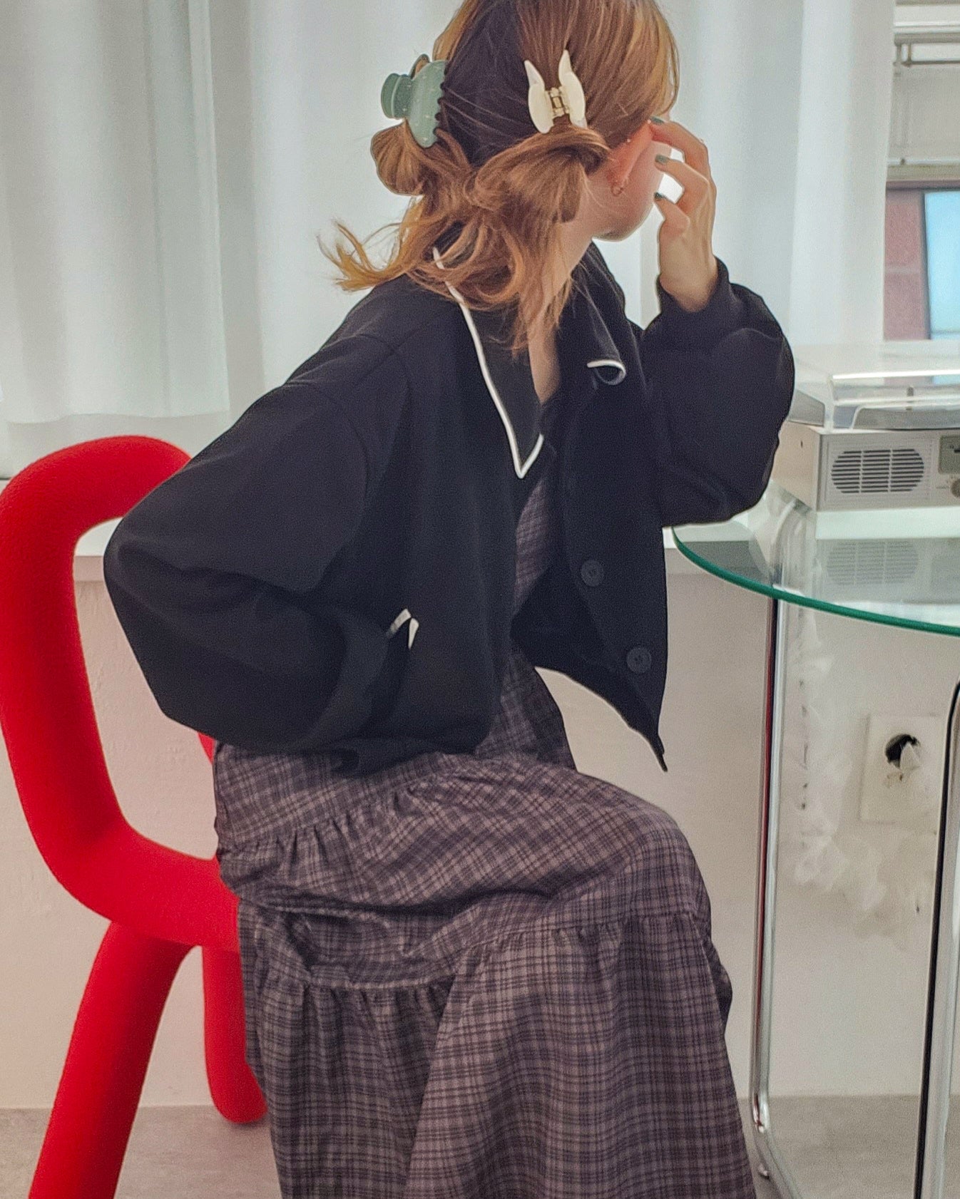 faux suede blouson