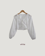 frill double ribbon blouse