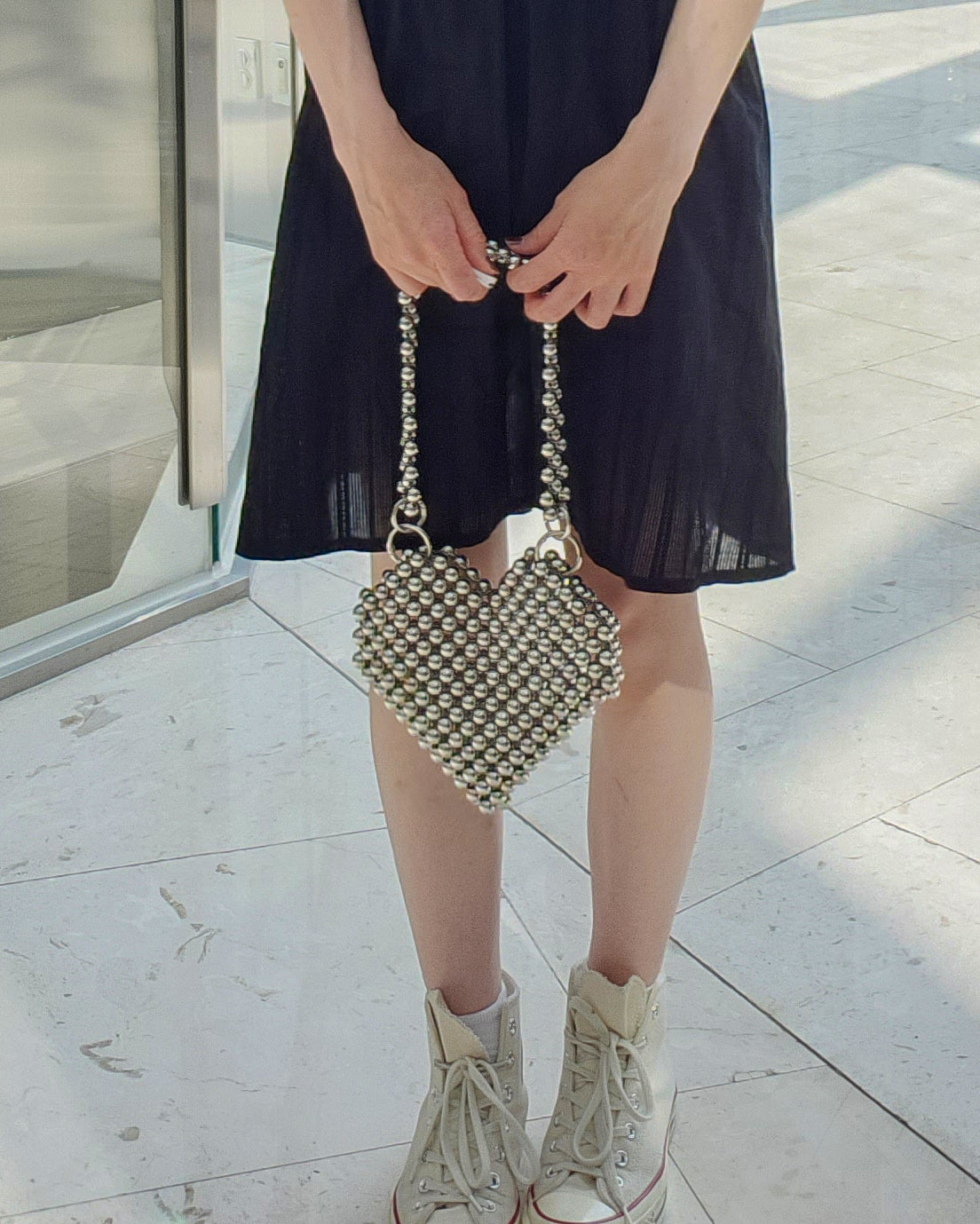 heart beads bag