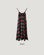 check camisole flare dress