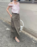 H line waist string skirt