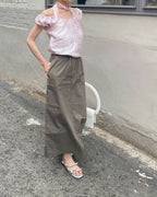 H line waist string skirt