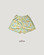 blurred flower short pants