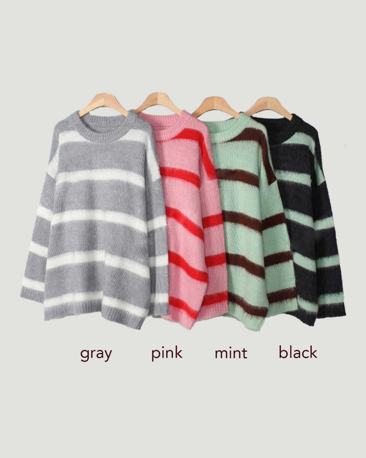 color stripe overfit knit