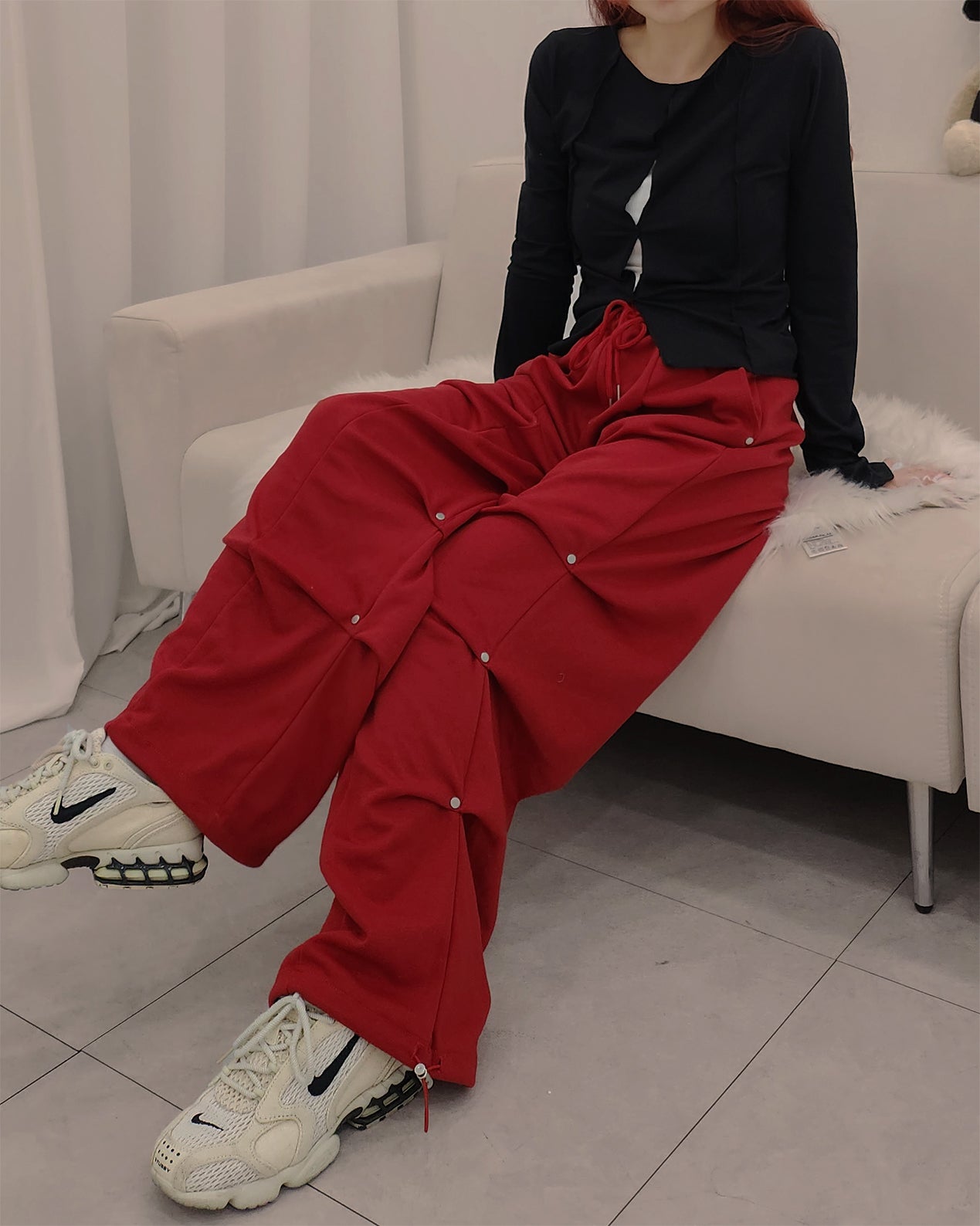 shirring light sweat pants