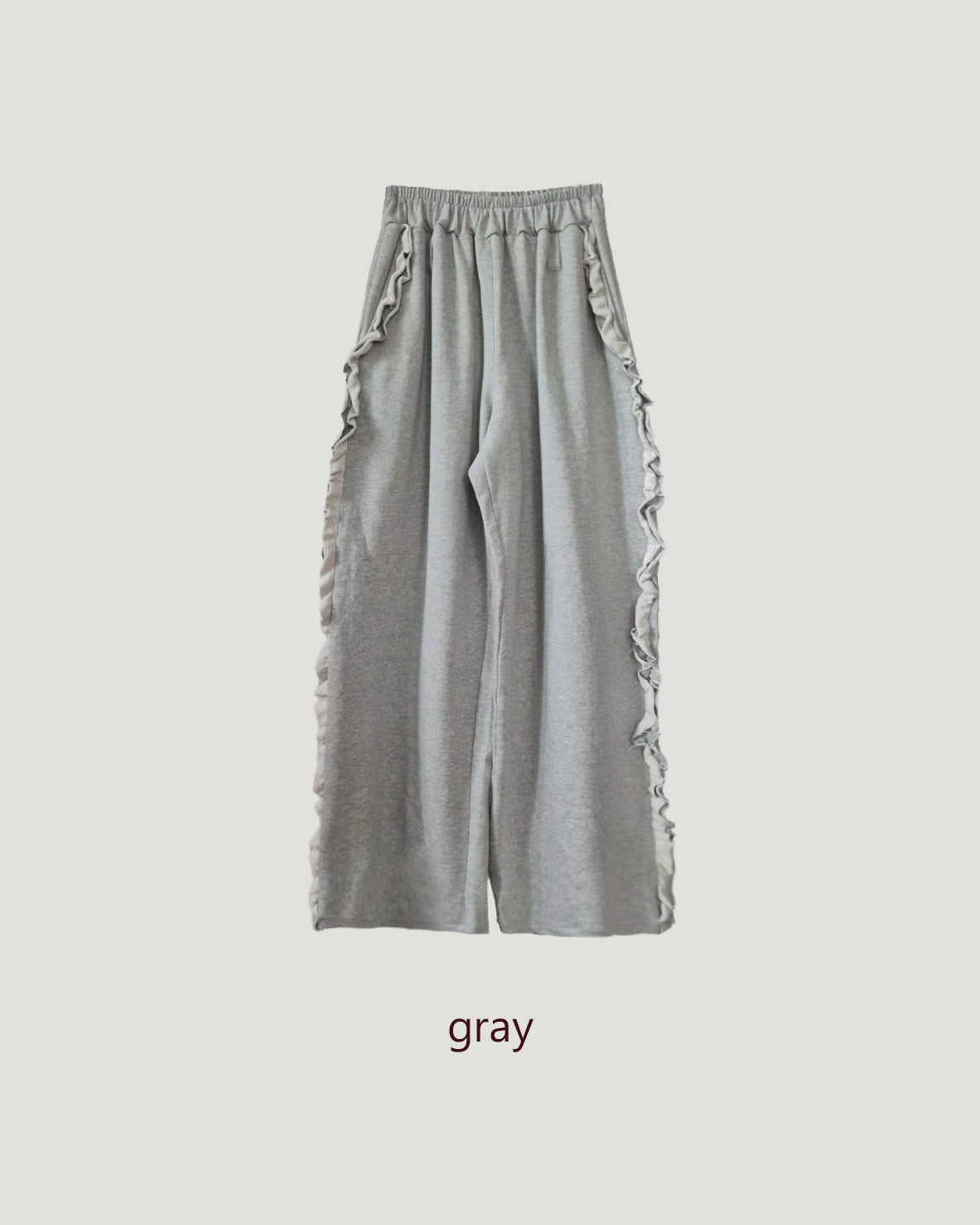side frill sweat pants