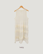tiered frill sheer long dress