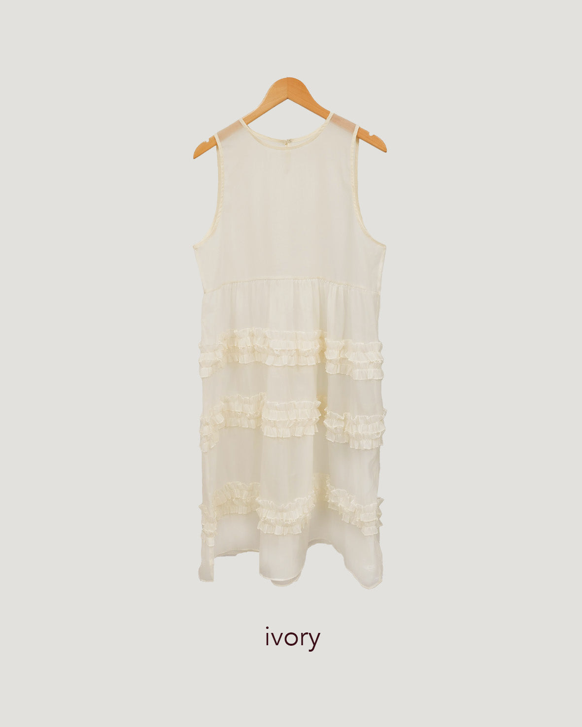 tiered frill sheer long dress