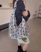 dot metallic tote bag